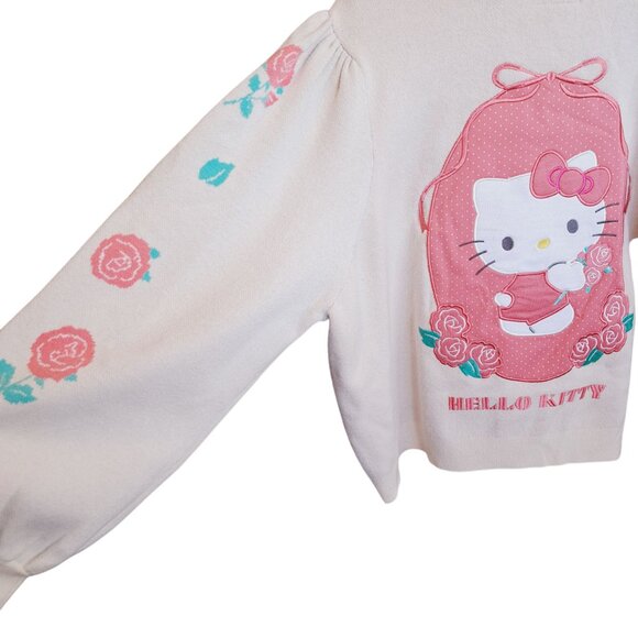Sanrio Hello Kitty Retro Floral Cardigan With Bishop Sleeves Ribbon Tie Size 4XL - Picture 5 of 10